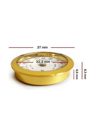 Metal Humidor Higrometresi ve Nemlendirici Haznesi Seti Sarı