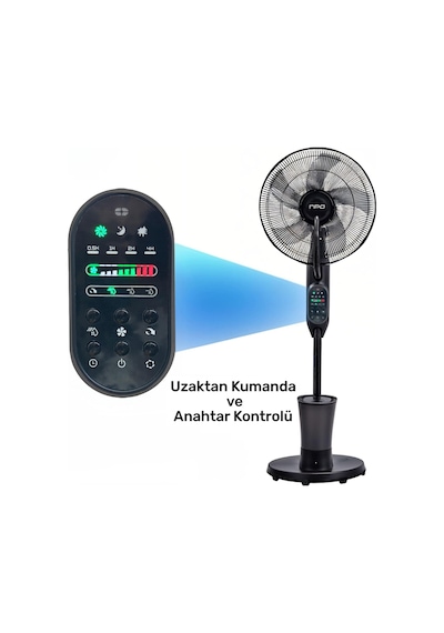 Npo N01 Buz Eklenebilir Ultrasonik Buharlı Zaman Ayarlı 3 Kademli Sessiz 75w Akıllı Vantilatör