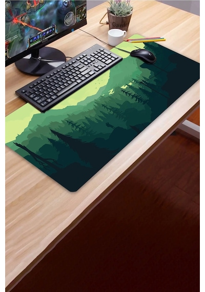 Sonictouch Ultragrand Dağ Orman Manzaralı Yeşil Dikişsiz Xxl Gaming Oyuncu Masaüstü Klavye Mouse Pad Mousepad