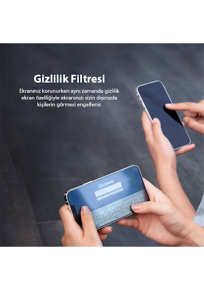 Baseus Apple Uyumlu   iPhone 13 Mini 0.23Mm Gizlilik Hayalet Full Ekran Koruyucu Siyah (522575282)