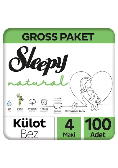 Sleepy Natural Gross Paket Külot Bez 4 Numara Maxi 100 Adet