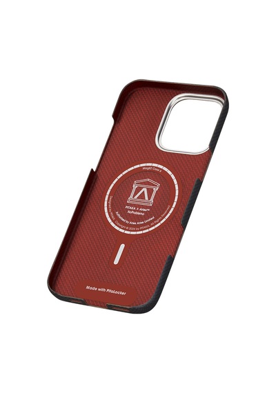Apple Uyumlu iPhone   16 Pro Max Kılıf   Magsafeli Lumintex Teknoloji Fosforlu Aramid Fiber Pitaka Aries Noproblemo