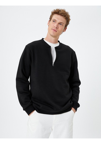 Koton Yarım Fermuarlı Sweatshirt Kolej Yaka Uzun Kollu Ribanalı Şardonlu Siyah 4wam70071mk Siyah Koton Yarım Fermuarlı Sweatshirt Kolej Yaka Uzun Kollu Ribanalı Şardonlu Siyah 4wam70071mk Siyah
