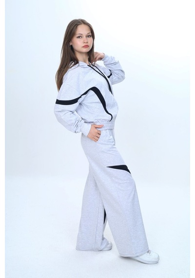 Kız Çocuk %100 Pamuk Garnili Kapüşonlu Fermuarlı Oversize Alt&üst Trend Eşofman Takımı-315-eşt-0003 Gri Kız Çocuk %100 Pamuk Garnili Kapüşonlu Fermuarlı Oversize Alt&üst Trend Eşofman Takımı-315-eşt-0003 Gri
