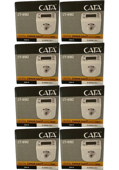 Cata Ct-9182 3680w 16 Amper Dijital Zaman Saati 8 Adet