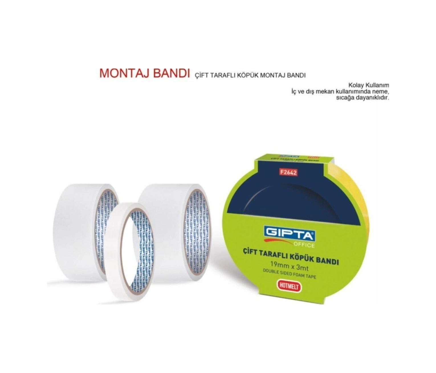 4-f264300-5001 Bant - Çift Taraflı Köpük Montaj Bandı 25mmx3mt Diğer