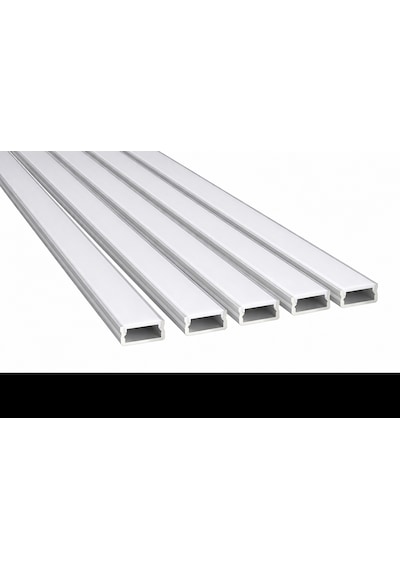 5 Li Set Led Kanal Profil Alüminyum 13x6mm 2 Metre Sıva Üstü İnce Kasa Opak Pleksi Difüzörlü Lineer Led Kanal 2128