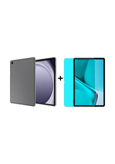 Forzacase Samsung Galaxy Uyumlu Tab A9+ Plus 11 İçin Silikon Kılıf + Nano Esnek Ekran Koruyucu Film Fc013 Şeffaf