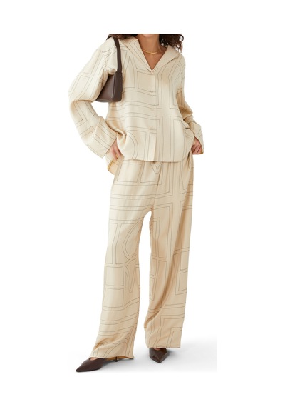 Toteme Saten Monogram Pijama Üstü Beyaz
