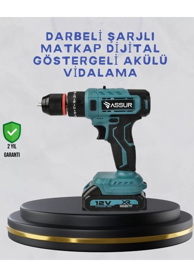 Çift Bataryalı Şarjlı Matkap Dijital Ekranlı Set