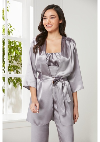 Pierre Cardin Saten 3'lü Kadın Pijama Takımı - 2075 001
