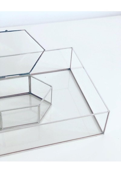Vitrayverteks Gümüş Sunum Tepsisi ve Yüzük Kutusu