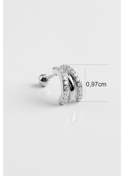 Luna 18 Ayar Beyaz Altın Kaplama Gümüş Tragus-helix Piercing