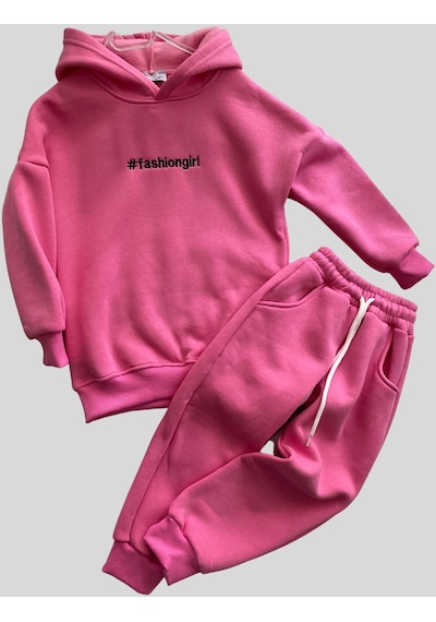 Turuncu Gardrop Fashion Girl Kız Çocuk Takım Pembe