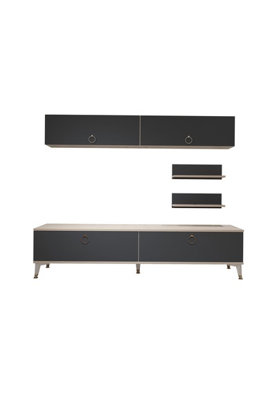 Decoraktiv Eko 5 Mdf Std Gold Tv Ünitesi Tv Sehpası Beyaz - Antrasit