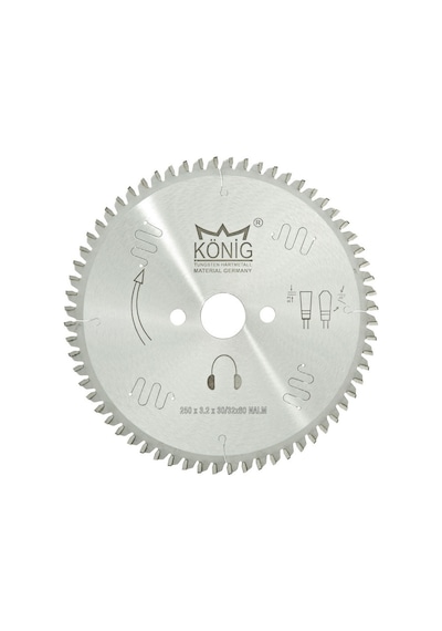 König Alüminyum Ve Pvc Daire Testere 250 3,2 30z80