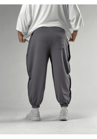 Cocopelli Dikiş Detaylı Füme Erkek Jogger Pantolon Coc3107