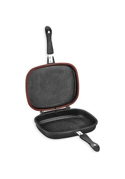 Schafer Diva Double İkili Ayrılabilir Grill Pan Kare Çift Taraflı Tava 2 Parça Siyah