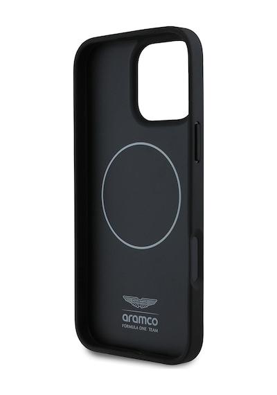 Apple Uyumlu iPhone 16 Pro Max Kılıf Aston Martin Lisanslı Magsafe Pu Deri Alonso 14 Baskılı Kapak Siyah