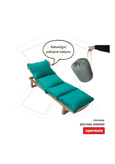 Xpermate Pofuduk Şezlong Minderi 60x180x12cm Su İtici, Turkuaz