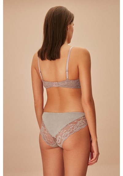 Suwen Lacy Soft Dantelli Külot Sw8375100 Vizon