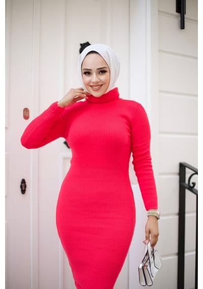 Hira Life Fashion Kadın Elbise Tesettür Giyim Balıkçı Yaka Ve Dar Kesim Triko Kalem Elbise Fuşya Fuşya Hira Life Fashion Kadın Elbise Tesettür Giyim Balıkçı Yaka Ve Dar Kesim Triko Kalem Elbise Fuşya Fuşya