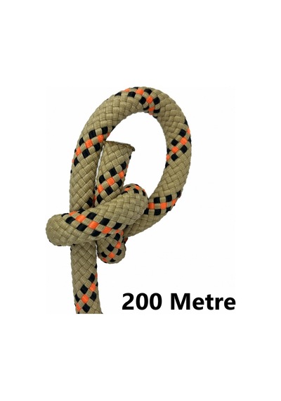 Orca 11 Mm 200 Metre Polyamid Statik Halat Kurtarma, Dağcılık Ve Gemici İpi Bej