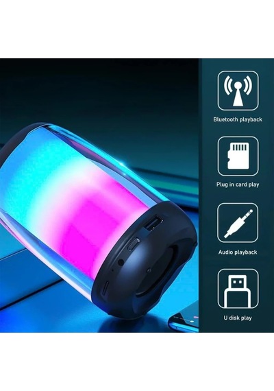 Divex Pluse 4 Mini Taşınabilir Rgb Ledli Siyah Bluetooth Hoparlör Dm-90