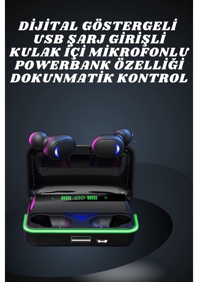 İkili Bluetooth Kulaklık Dijital Göstergeli Uzun Pil Ömrü Yüksek Ses Kaliteli Ilkelgrp-5835 Diğer
