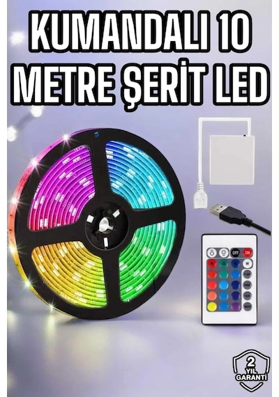 Mey İthalat Smart Şerit Led Tv Arkası Renkli Kumandalı 10 Metre Diğer 64774317