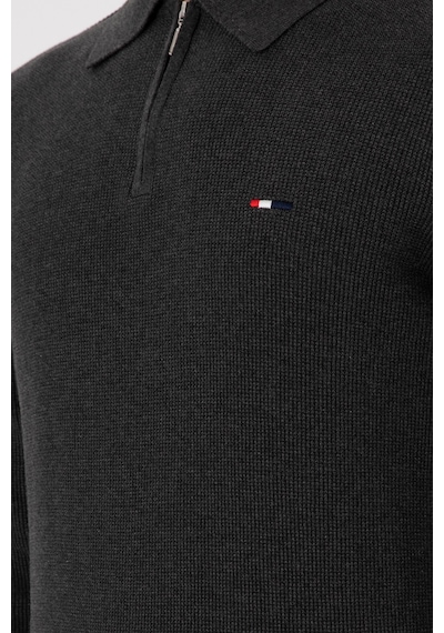 U.S. Polo Assn. Erkek Regular Fit Yarım Fermuarlı Antrasit Melanj Basic Kazak 50298266-VR081