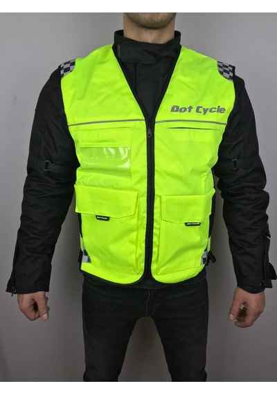 Dot Cycle Neon Sarı Motorsiklet Yeleği