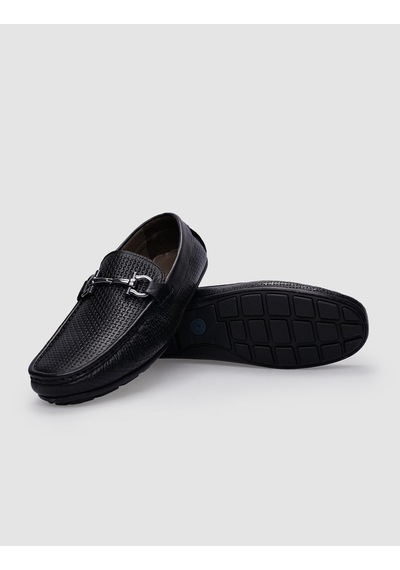 Cabani Renala %100 Hakiki Deri Siyah Tokalı Erkek Loafer