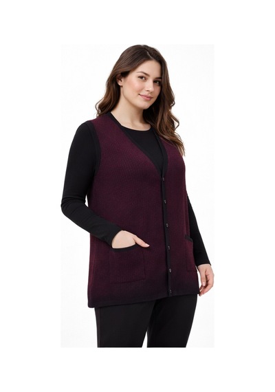 Gürkan Kadın Anne Triko Yelek Bgl-st05292 Bordo