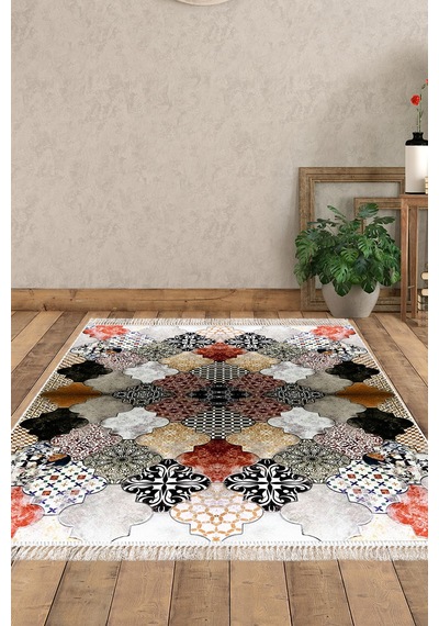 Eko Trend Djt Halı Yıkanabilir Kaymaz Taban Mu120 Patchwork Renkli