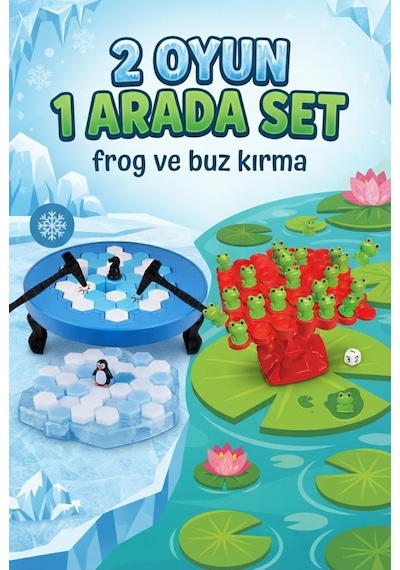 2'li Set Buz Tuzağı Strateji Oyunu Ve Denge Kurbağa Frog Oyunu Eğitici Aile Ve Çocuk Kutu Oyunu
