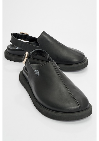 Luvishoes Luvi Shoes Laby Siyah Cilt Hakiki Deri Kadın Sandalet Siyah Deri