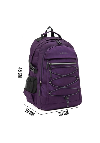 Kaff Young 51537 Purple Mor Unisex Çok Cepli Suya Dayanıklı Sırt Çantası