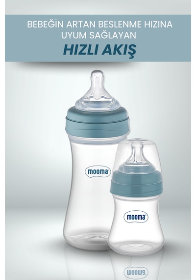 Mooma Kindy 150 ve 250 Ml Biberon Yenidoğan Başlangıç Seti - Bowl Blue