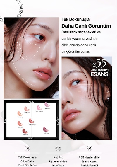 Hafif Yapılı, Ciltle Bütünleşen Parlak Bitişli Likit Allık Muzıgae Mansıon Objet Blush 001 Lilium 15523632