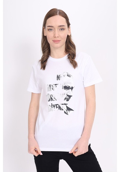 Toontoy Unisex Baskılı Tişört Beyaz