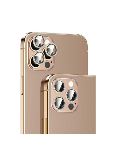 Apple Uyumlu iPhone 14 Zore Cl-06 Kamera Lens Koruyucu Gold