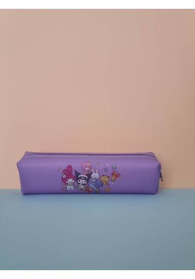 Kuromi My Melody Hello Kitty Cinnamoroll Figürlü Yumuşak Silikonlu Kalem Kutusu Kalemlik- Pastel Mor