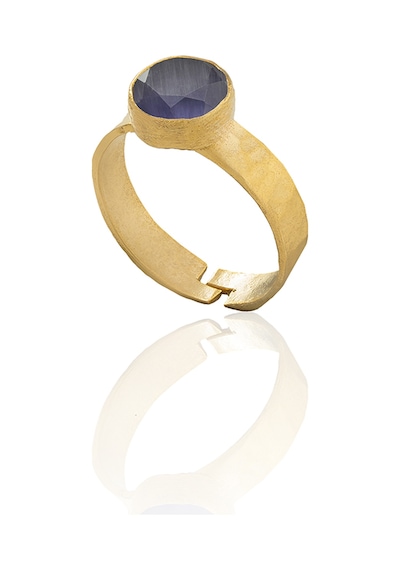 Kadir Jewellery 22 Ayar Altın Kaplama Zirkon Taşlı Kadın Minimal Yüzük Mor 75748002
