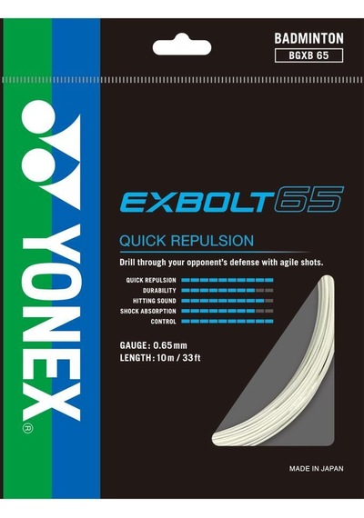 Yonex Exbolt 65 Badminton Kordajı 0.65 Mm 10 Metre Beyaz