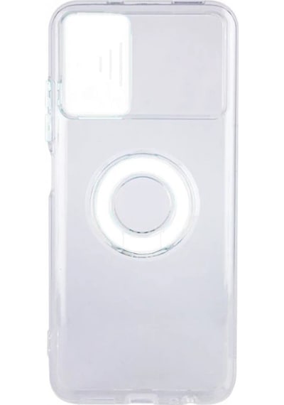 Ally Xiaomi Redmi Note 10 - 10s Kılıf Sürgülü Kamera Lens Korumalı Yüzük Standlı Silikon Kılıf- 5775 Şeffaf