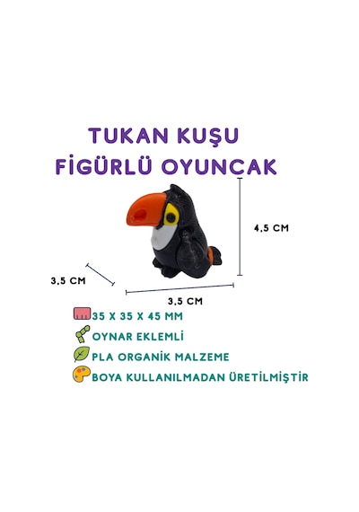 8'li Set Yarasa Tukan Kuşu Ayı Köpek Balığı Kuş Ayı Dinozor Fil