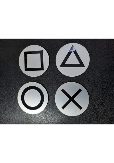 Playstation Bardak Altlığı - Pleksi Gümüş - Siyah