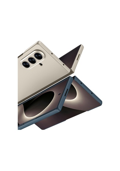 Samsung Uyumlu Galaxy Z Fold 8 Ultra Kılıf Heptek İletişim Sert Kıpta Kılıf Titanyum