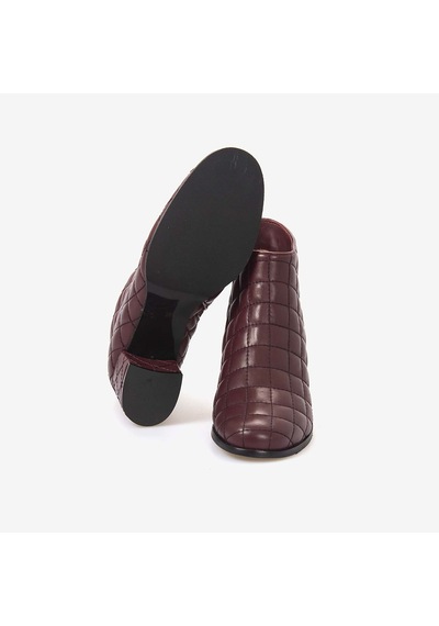 Mocassini Hakiki Deri Kadın Kapitone Bot 9209-22 Bordo